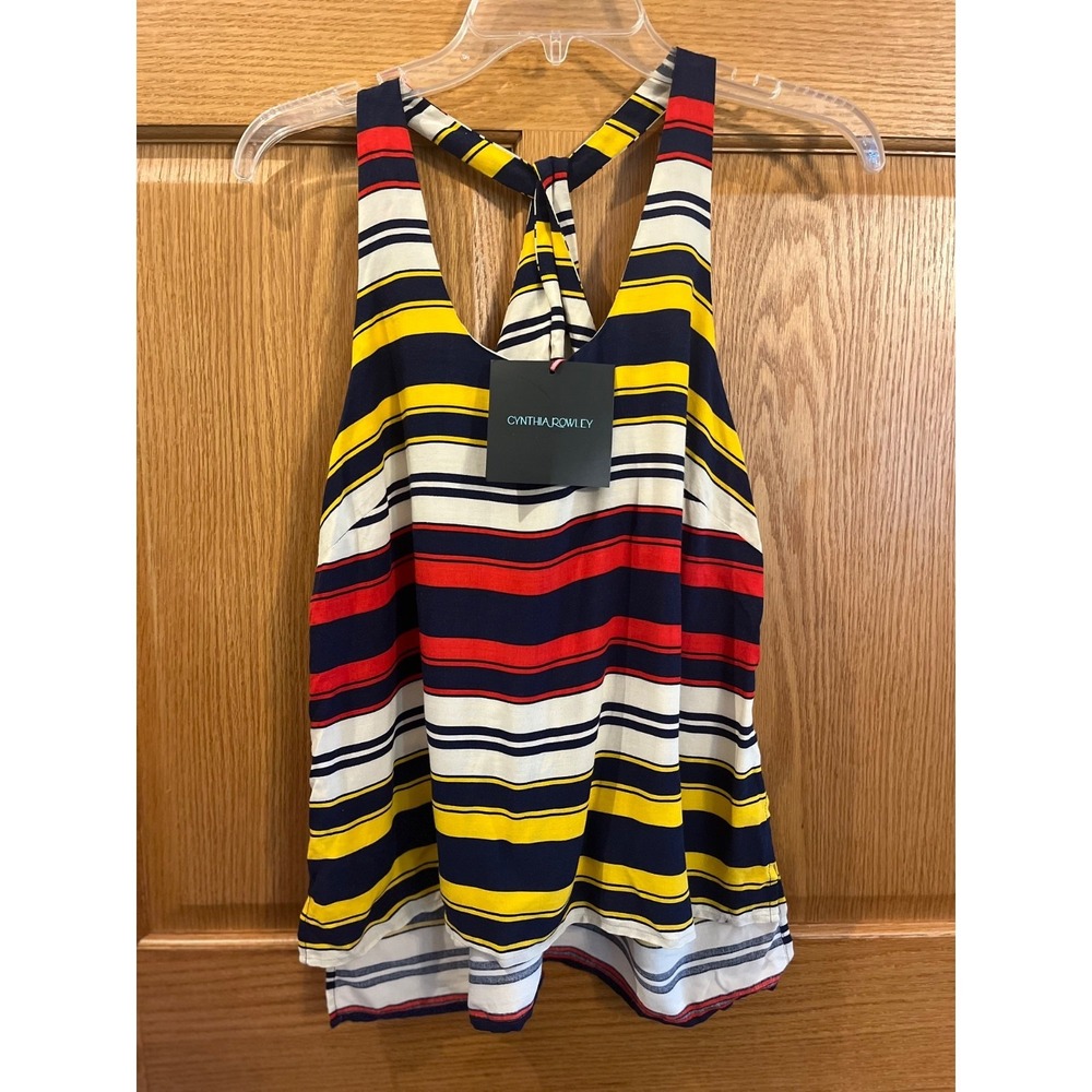 Nautical Prep Yacht Club Primary Pop Sporty Chic Tank Top Size M Summer Halter